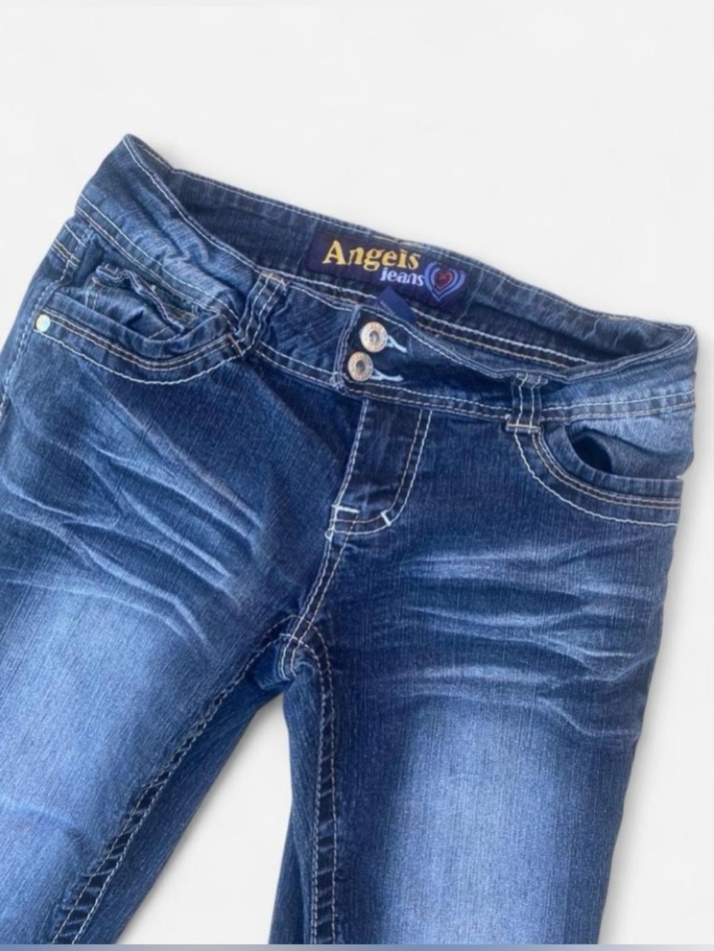 Y2k Angel Jeans Denim Low Rise Capris - Picture 3 of 6